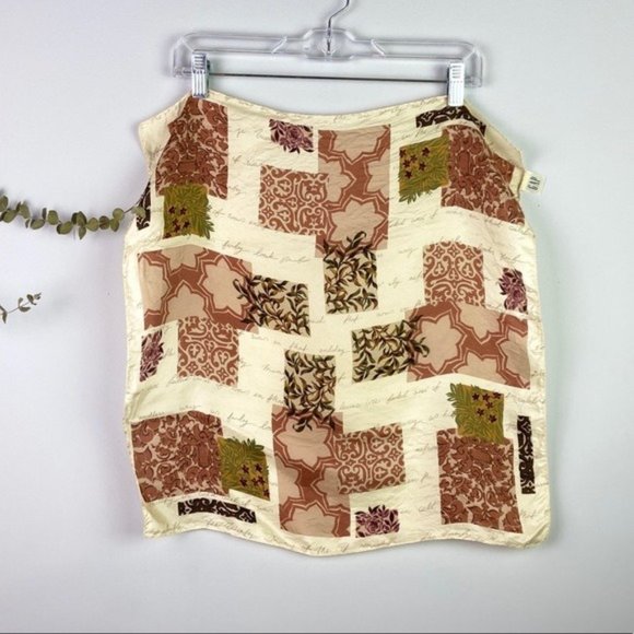 GAP Accessories - Gap Vintage Silk Leaves and Words Patterned Scarf